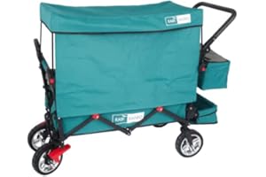 BOLLERMATZ Rabimobo Sun Faltbarer Bollerwagen mit UV geschütztem Dach und viel Zubehör (Petrol)