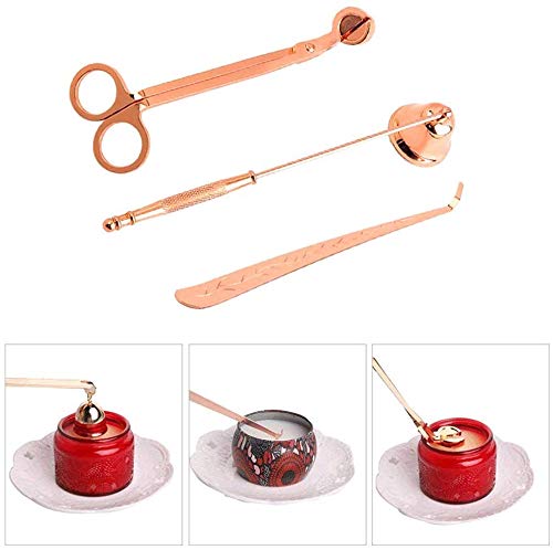 FunMove Bougie Wick Trimmer Éteignoir à Bougie Bougie Mèche Dipper Mèche Cutter Ciseaux en Acier Inoxydable Catcher 3 en 1