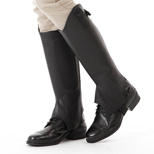 Shires-Elmswell-Leather-Gaiters-9625-Long-Black-Gaiters-12-Calf-x-13