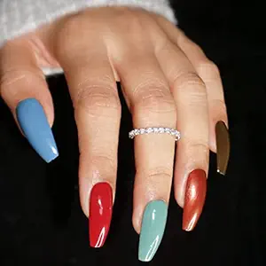 DeBelle Gel Nail Lacquers Combo set of 5 - Magic Apple Skittles (Persian Blue,Merlot Rose, Asparagus Fern, Bronze Onyx?, Rusty Henna), 8ml each Gift for girls