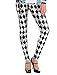 Produktbild Damen Schwarz Weiß Wunderland Harlekin Alice Hofnarr Büchertag Karneval Halloween Kostüm Leggings