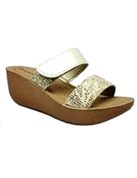 INBLU - Sandalias de vestir de piel sintética para mujer gris Platino 36