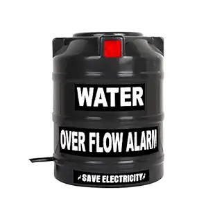 FEDUS Plastic Water Over Flow Tank Alarm with Voice Sound/Water Sensitive Overflow Alarm- (Black)