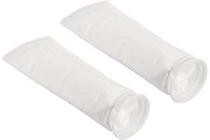 PATIKIL 4 Inch Ring Filter Socks 1 Micron, 2 Pack Mesh Bags Pool Skimmer Basket, White