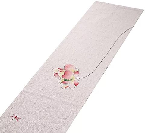 ZJM Hand Painting Table Runner Retro Linen Chinese Style Tea Table (Color : 3, Size : 30*260cm)
