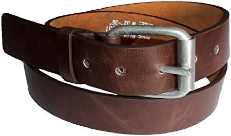 Men's Belt made by the Forest Belt Co in BLACK: TAN: BROWN. Made with real leather (X-LARGE 40" - 43", BROWN)