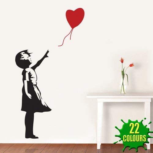 Banksy Heart Balloon Girl - Wall Decal Sticker lounge living room bedroom (Medium) by Wondrous Wall Art