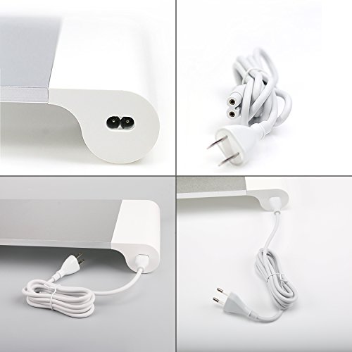 FSDUALWIN Alumium Laptop der Monitor Ständer Spacebar Speicher mit Keyboard Storage Schreibtischregal Steharbeitsplatz 4 USB Ports für PC,Laptop,Computer, Apple,Imac - 5