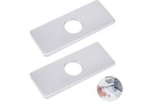 OLYCRAFT 2Pcs Plaque De Robinet en argent Trou de 34,5 mm Couvercle de trou d'évier16cm de long plaque de pont pour robinet de cuisine pour lavabo de salle de bain Cuisine évier robinetterie