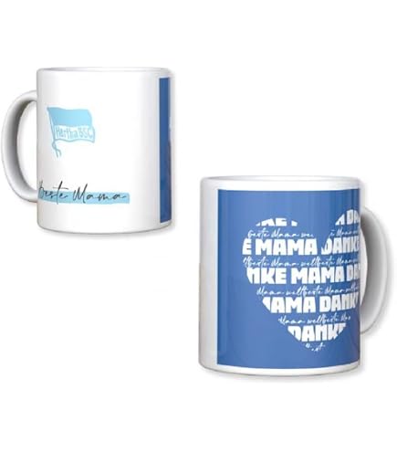 Hertha BSC Kaffeebecher Keramik – 350 Ml, Blau/weiß Mit Logo, Spülmaschinengeeignet