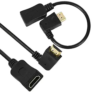 Storite High Speed Gold Plated Right Angle 90 Degree Hdmi Male to Female Extension Cable for fire tv stick, Laptop/PC, LCD/LED TV, Xbox, PS3/PS4 22cm