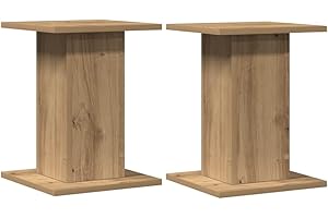 vidaXL Soportes Altavoces 2 uds Madera Roble Artesano 30x30x40 cm, Plataforma de Altavoces, Soporte de Altavoces de Suelo, Soporte de Altavoces HiFi