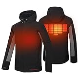 【3 Heizzonen und 3 Heizstufen】CONQUECO beheizte Jacke hat 3 Heizzonen (Brust 2 und Rücken 1 ) mit 3 Heizstufen (niedrig-blau , mittler-weiß, hoch-rot). LED-beleuchteter Knopf für Ein/Aus und Temperatur-Einstellung. Temperatur lässt sich über drei Heizstufen individuell an die jeweiligen Bedürfnisse anpassen. Hoher Tragekomfort an kalten Tage