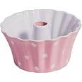 Isabelle Rose Gugelhupfform – Keramik Backform 20x20x10,5 Cm, Rosa Mit Weißen Punkten