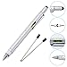 Produktbild 6-in-1-Werkzeug-Stift, mit Kugelschreiber/Touch-Bildschirm-Stift und Kreuzschlitz- und Flachschraubendreher, Lineal, Wasserwaage, Multifunktionswerkzeug, tolles Geschenk für Herren silber