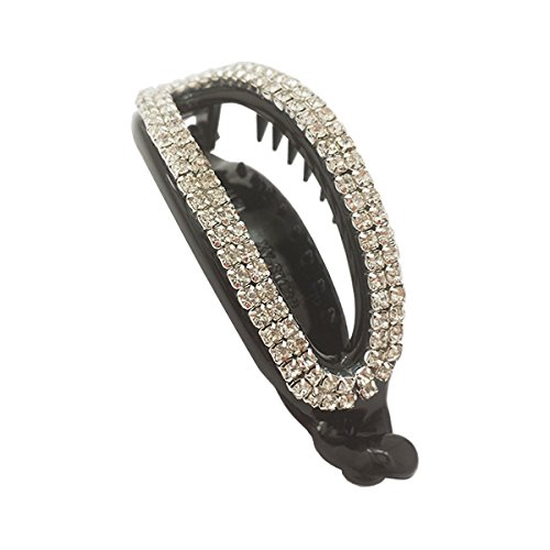 Neu: Haarschmuck Haarklammer Bananenspange Schwarz mit Strass hochwertig/ schön
