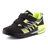 rieker schuhe herren mit klettverschluss  Fusskleidung Damen Herren Sportschuhe Klettverschluss Sneaker Dämpfung Neon Laufschuhe Runners Gym Unisex Schwarz Grün EU 41