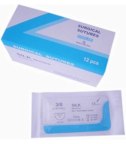 Acheter Fil De Suture Nylon  Paquet 12 Pièces  Meilleur Pratique Pour Les Etudiants En Medecine Medecins Dentistes Et Veterinaires Soie 3 0 1071312550