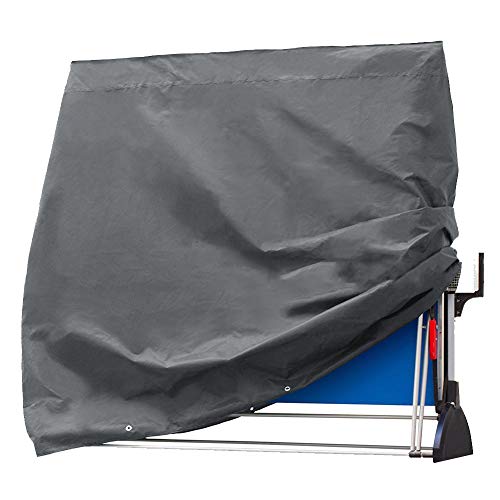 Preisvergleich Produktbild ZHANWEI Gartenmöbel Abdeckung Abdeckplane Schutzhülle Gartentisch Tischtennis Tischtennisplatte Staubschutzhaube Rechteck Wasserdicht Draussen Anti-UV Oxford-Tuch Schwarz