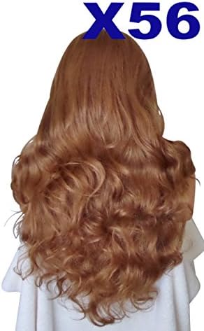 Long Wavy Curly 3/4 Half Wig fall Bright Red Burgundy Auburn Ginger Copper Purple Clip in Hair Extension