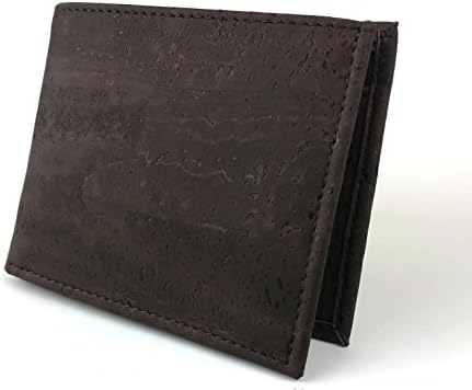Vegan Mens Cork Wallet - Trifold Minimalist Slim Wallet for Men - Gift for Him -Eco Friendly - Brown
