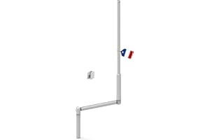 COPPERCART Manivelle complète pour volet roulant 1300 mm - E618D - Acier laqué blanc, diamètre extérieur 12 mm, avec poignée ergonomique et clip de maintien mural - Qualité française