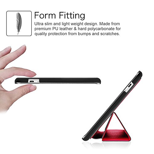 Fintie Huawei MediaPad T1 10.0 Hülle – Ultra Schlank Superleicht Ständer (SlimShell) Case Cover Schutzhülle Etui Tasche für Huawei MediaPad T1 10.0 LTE / WiFi (9,6 Zoll) Tablet-PC, Rot - 4