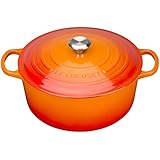 Le Creuset Evolution - Cocotte redonda, de hierro colado esmaltado, 30 cm, color volcánico