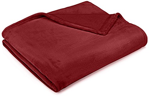 AmazonBasics Velvet Plush Throw, Manta suave con tacto de terciopelo, Borgoña, Tamaño L (King - 229 x 274 cm)