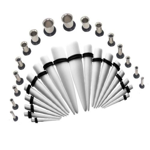 Buy Ear Stretching Kit White Taper 12G00G Tapers with Plugs Surgical