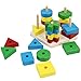 Infantastic Wooden Geometric Stacker (Colourful) for Early Motor Baby Kid Child Development Geometric Shape Matching Board Toy
