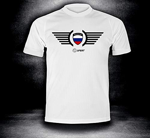 ElevenSports Russland Trikot 2018 mit GRATIS Wunschname + Nummer im EM WM Weiss Typ #RU2t – Geschenke für Kinder Erw. Jungen Baby Fußball T-Shirt Bedrucken