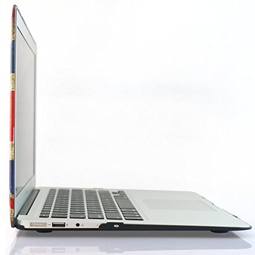 HASESS Jahrgang Union Jack Muster Matte Gummi Coated Harte Schale Case Abdeckung für 13-Zoll MacBook Air 13.3″ A1369 A1466 + Klar TPU Tastatur Abdeckung + Klar LCD-Schirm-Schutz – UK Flaggege - 3