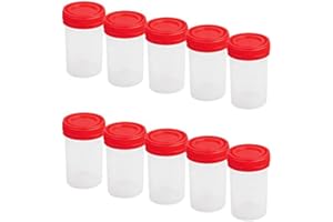 SUMEDTEC Lot de 10 récipients pour analyse d'urine 60 ml avec bouchon hermétique et étiquette pour le nom