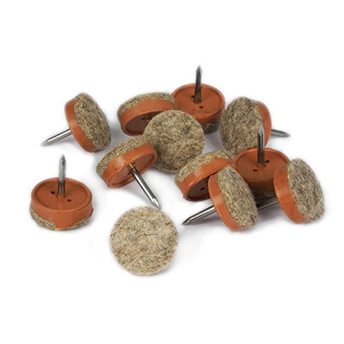 K.D.J. Brand Pattini Feltrini Pellicole Protettivi Tappetini di feltro di alta qualità con chiodo, 18 mm Ø, 5 mm spessore - 12 pezzi - Made in Germany