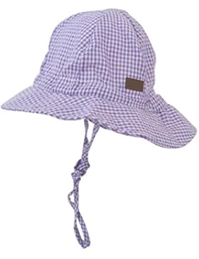 Melton Unisex Baby Mütze Sonnenhut mit schmaler Krempe UV+30, Kariert