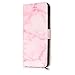 Produktbild Chreey iPhone 6 Plus 6S Plus Hülle, Marmor (Marble) Serie Muster Premium PU Leder Schutzhülle Brieftasche Flip Handyhülle [Rosa Marmor]
