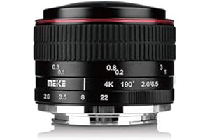 Meike MK 6.5 mm f/2.0 Fisheye Lens for Olympus Panasonic Micro 4/3 Mount Cameras Black