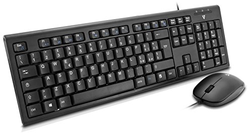 V7 CKU100IT Combo Tastatur und Maus (Italienisch, IT, Italian, USB, Media-Hot-Keys) schwarz