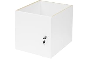 ‎INWONA INWONA Abschließbare Kallax Tür mit 2 Schlüsseln | Gleichschließend, mit Fachboden | Kallax Regaleinsatz mit Zylinderschloss und Rückwand | Weiß