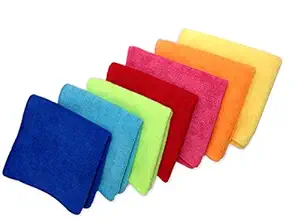 manan 340 GSM Microfiber car Cleaning, Washing, Cleaning Cloth, 40x40 cm, Multicolour - Pack of 3