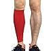 Produktbild Euaoqi 1Pair Calf Compression Sleeve - Leg Compression Socks for Shin Splint, Calf Pain Relief - Men, Women, and Runners - Calf Guard for Running, Cycling, Travel (Red)