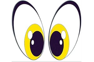 SkinoEu® 2 Stück Vinyl Lustiger Aufkleber Autoaufkleber Funny Stickers Augen Gelb Auto Moto Motorrad Fahrrad Skate Helm Fenster Spiegel Tür Tuning B 76