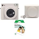 Instax Fujifilm SQ1 Beyaz Fotoğraf Makinesi+Askı+pil+10'lu Film+&Ccedil;anta