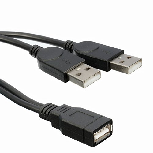 39cm Doppel USB 2.0-A Stecker auf USB-Buchse Kabel Verlängerungskabel - 2