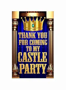 Balloonistics Prince Boys Theme Thank You Tags Thank u Cards for Return Gifts (20 Nos Cards and Glue Dots)