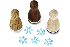 Stemplino® Mini timbri – motivo: fiocco di neve – 12 mm di diametro – Timbro in legno per bambini Bullet Journal con fiocchi di neve