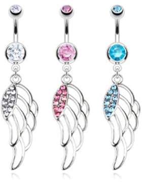 Paula & Fritz® Bauchnabelpiercing aus Edelstahl Chirurgenstahl 316L Anhänger K...