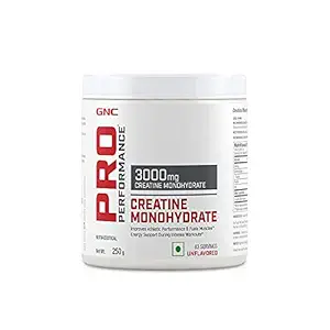 GNC Pro Performance Creatine Monohydrate 3000 mg Supplement Powder- 250 gm