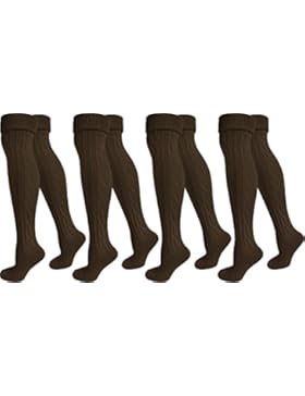 Bayrische Trachten Kniestrümpfe mit aufwändigem Zopfstrickmuster - 1,2 oder 4 Paar